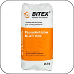Bitex FassadenKleber KLAR 1000, применяется для приклеивания пенополистерола в системах наружного утепления